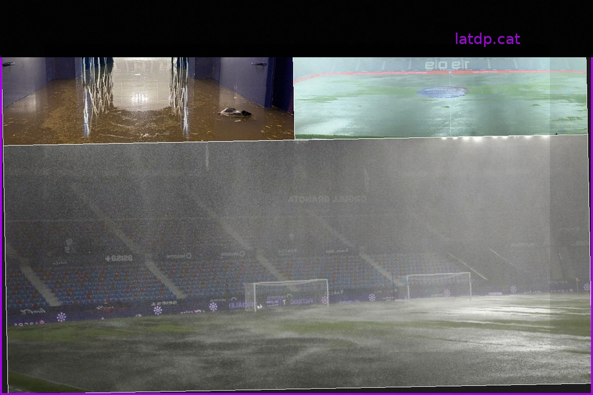 Impactantes imágenes del aguacero que suspendió el Levante-Athletic